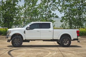 Ford F-250 Side Window Deflectors - Rough Country - Tape On Rain Guard - '15-'24